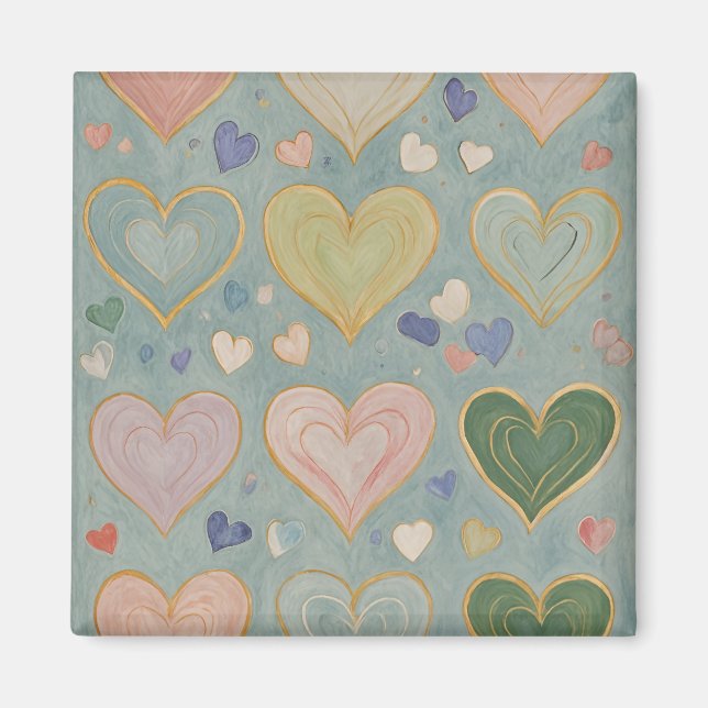 Aimant Tapisserie Pastel Heart (Devant)
