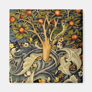 Aimant Tapisserie Pic-vert de William Morris modèle bleu