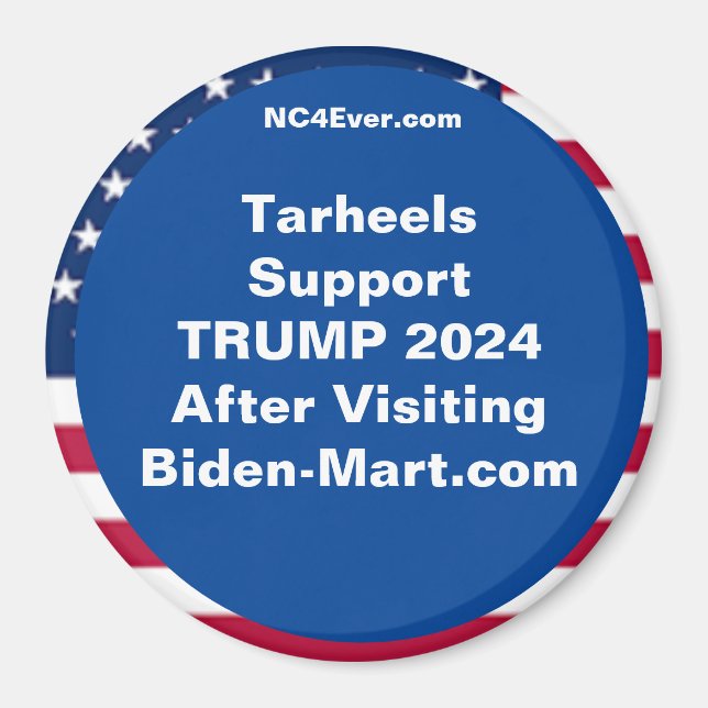 Aimant Tarheels Support TRUMP 2024 Après Réfrigérateur (Devant)