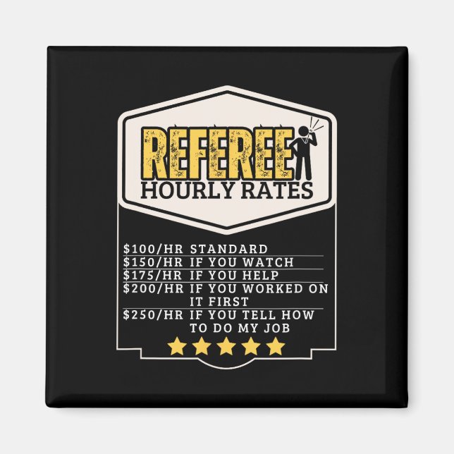 Aimant Tarifs horaires de l'arbitre Drôle d'arbitre  (Devant)