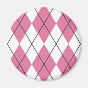 Aimant Tartan des années 70 rose