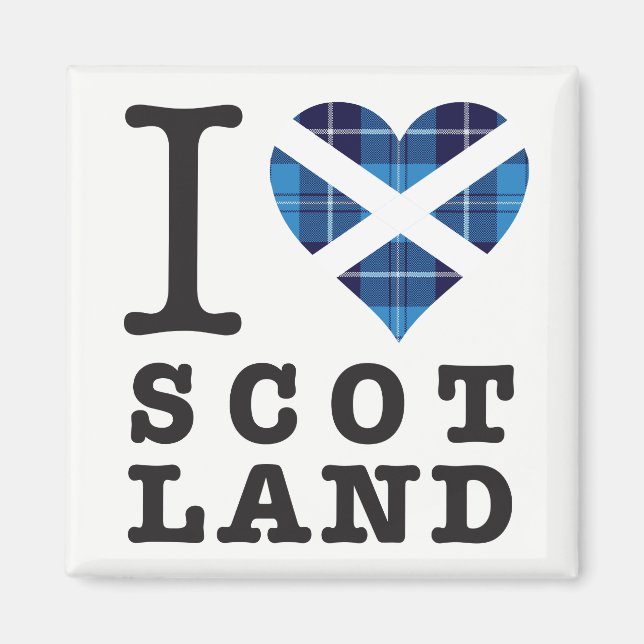 Aimant Tartan Heart - Love Scotland (Devant)