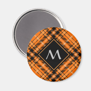 Aimant Tartan orange d'Halloween
