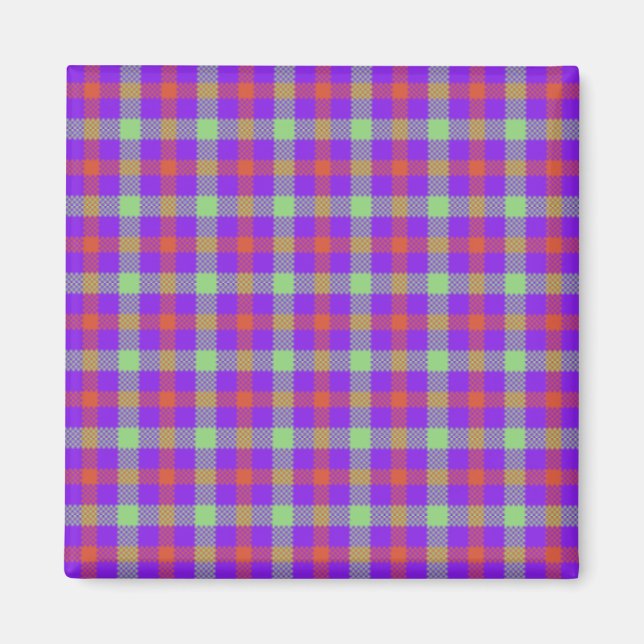 Aimant Tartan Violet (Devant)