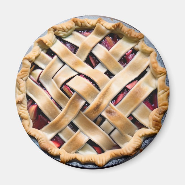 Aimant Tarte à la roubarbe avec croûte (Devant)