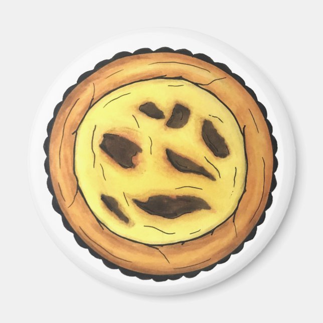 Aimant Tarte à l'oeuf de garde portugaise Pastel Pastéis  (Devant)