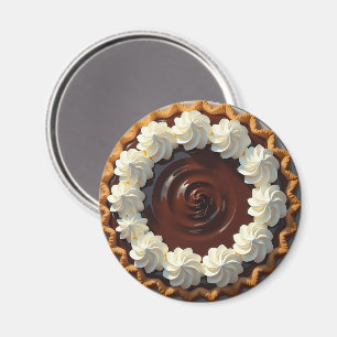 Aimant Tarte au chocolat avec crème humide