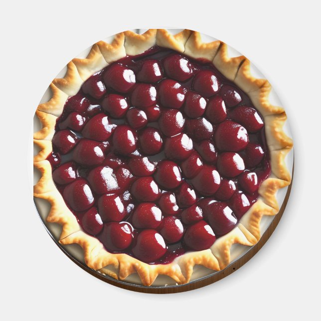Aimant Tarte aux cerises et croûte fantaisie (Devant)