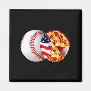 Aimant Tarte de baseball Drapeau américain Conception de