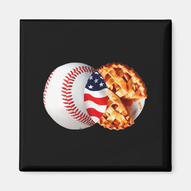 Aimant Tarte de baseball Drapeau américain Conception de  (Devant)