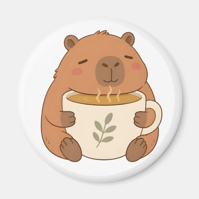 Aimant Tasse à Café Câlin Capybara Mignon (Devant)