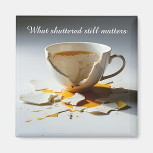 Aimant tasse à thé cassée inspirante