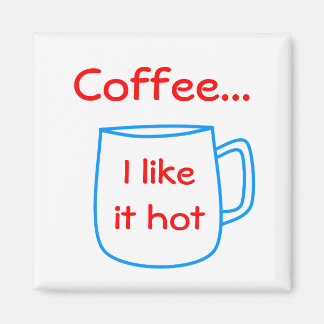 Aimant tasse de café bleu pour votre propre texte