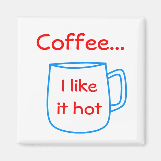 Aimant tasse de café bleu pour votre propre texte (Devant)