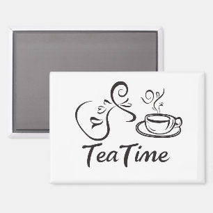 Aimant Tasse de slogan de l'heure du thé