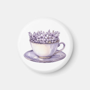 Aimant Tasse de thé florale à la lavande 