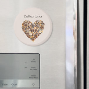 Aimant Tasses cœur café crème