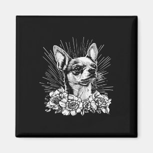 Aimant Tatouage de style rétro Amoureux des chiens du Chi