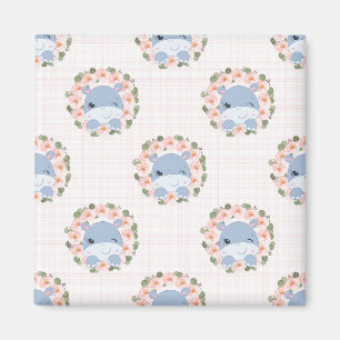 Aimant Tatouage Hippo and Flower