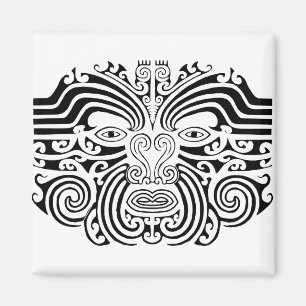 Aimant Tatouage maori - noir et blanc