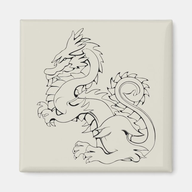 Aimant Tatsu Dragon Asiatique Créatures Mythiques Fantast (Devant)