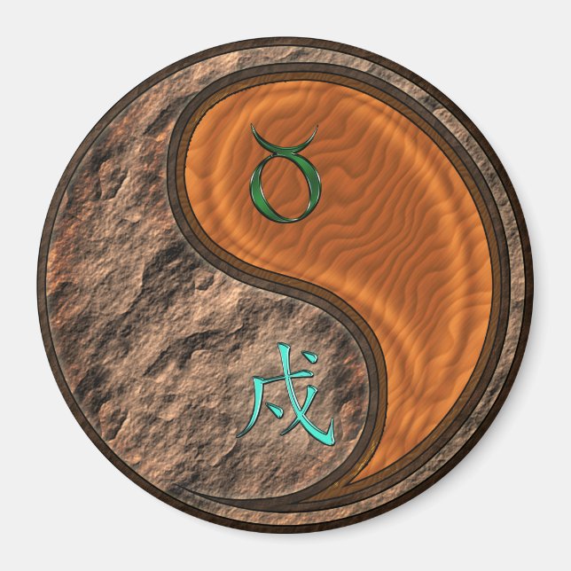 Aimant Taureau & Chien de Bois (Devant)