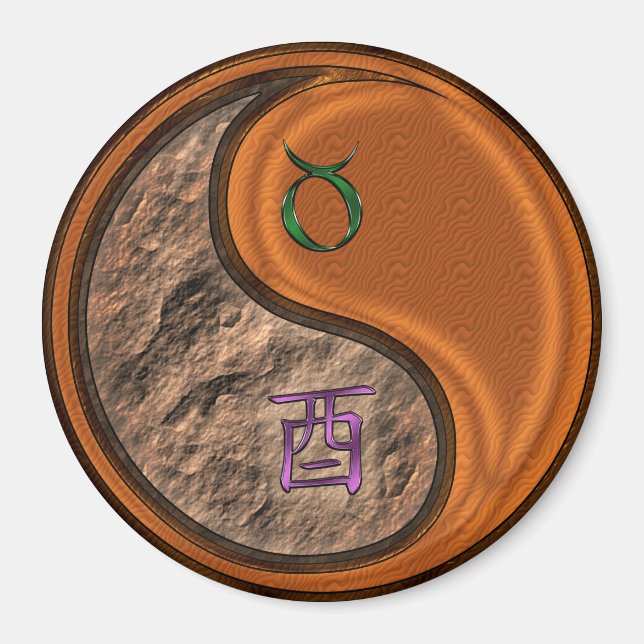 Aimant Taureau & Coq de Bois (Devant)