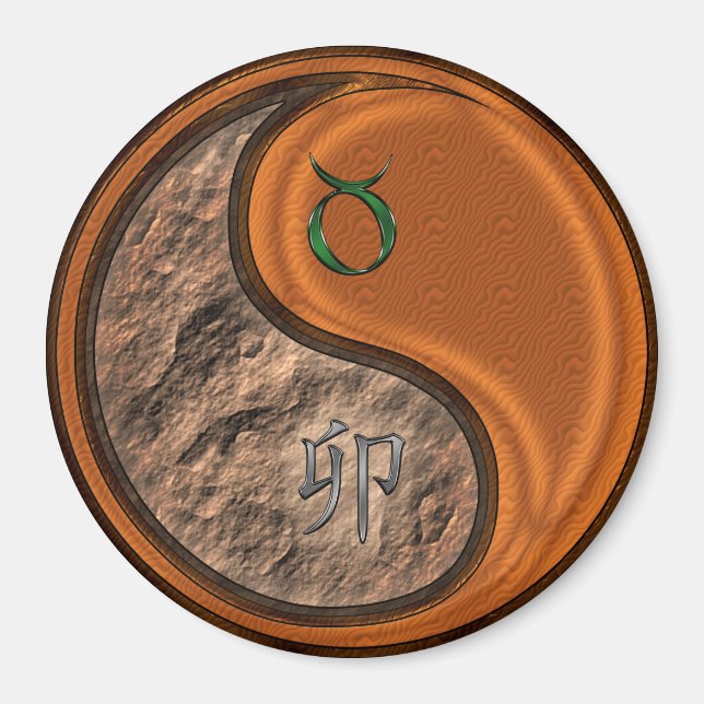 Aimant Taureau & Lapin de Bois (Devant)