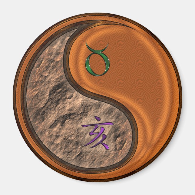 Aimant Taureau & Sanglier de Bois (Devant)