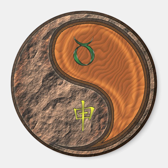 Aimant Taureau & Singe de Bois (Devant)