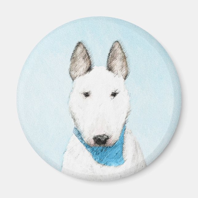 Aimant Taureau Terrier - Cute Original Chien Art (Devant)