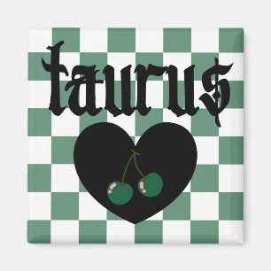 Aimant Taurus Gothique Esthétique À damiers Cerises Desig