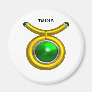 AIMANT TAURUS /OR, EMÉRALD VERT SIGNE ZODIAC JEWEL