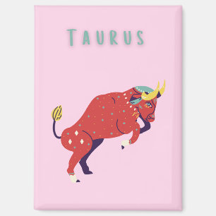Aimant Taurus rose, zodiaque, impression signe du zodiaqu