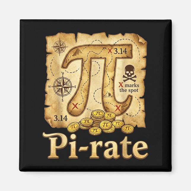 Aimant Taux journée pirate 314 maths maths tarte pun homm (Devant)