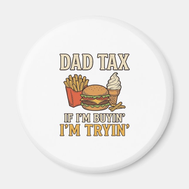 Aimant Taxe Papa Drôle Nourriture Rapide Papa Citation Ve (Devant)