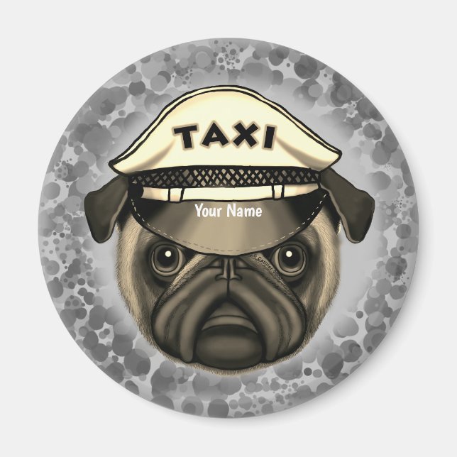 Aimant Taxi Pug  (Devant)