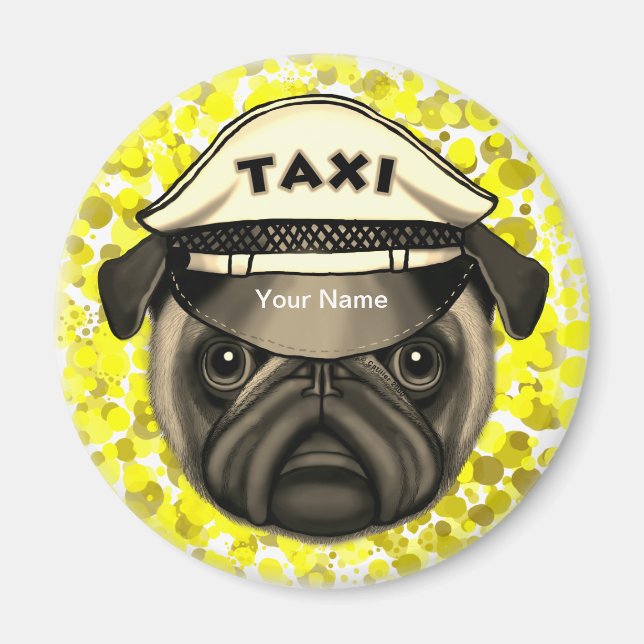 Aimant Taxi Pug  (Devant)