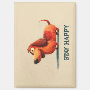 Aimant Tay Happy Dog – Citation Positive Mignonne Art