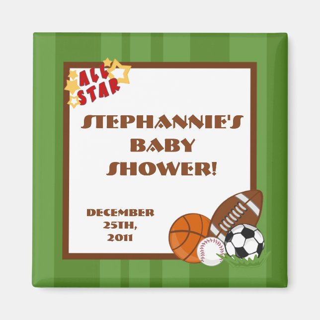 Aimant {TBA} 2"x2" All Star Green Party Favoriser l'aiman (Devant)