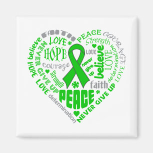 Aimant TBI Awareness Heart Words (Green)