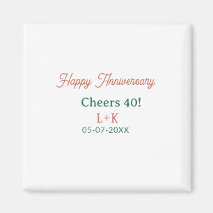 Aimant Tchin 40 joyeux anniversaire orange nom date