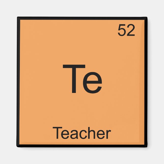 Aimant Te - Teacher Funny Chimie Élément Symbole Tee (Devant)
