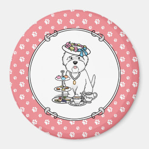 Aimant Tea Party Westie Dog West Highland White Terrier