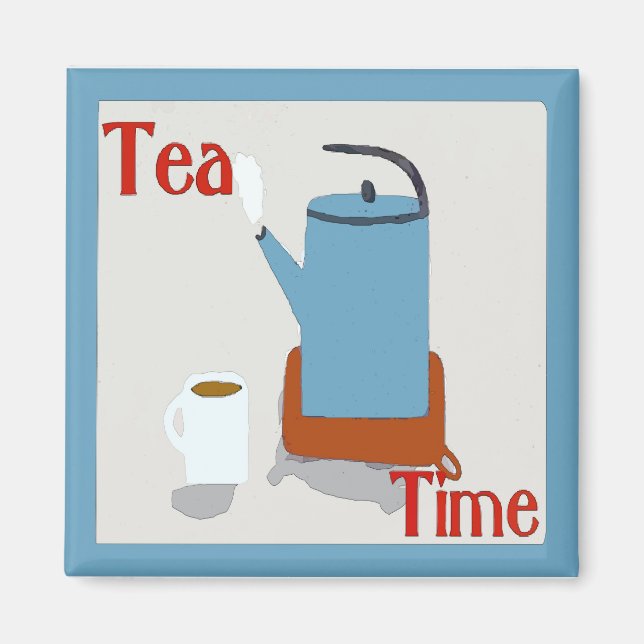 Aimant Tea Time Blue Pot (Devant)