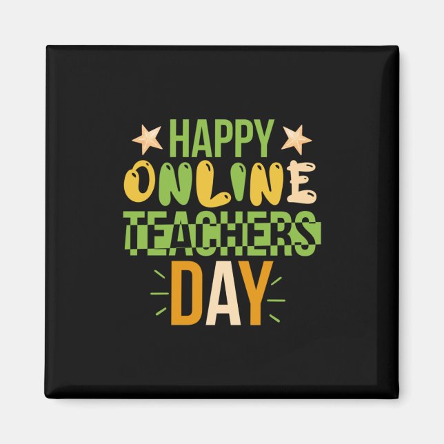 Aimant Teacher Art Happy Online Teacher Day (Devant)