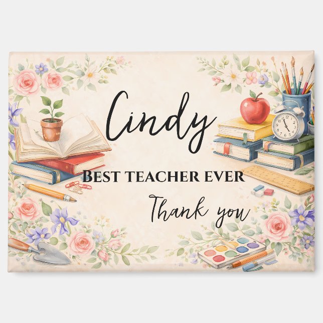 Aimant Teacher Thank You Gift | End of School Year (Recto)