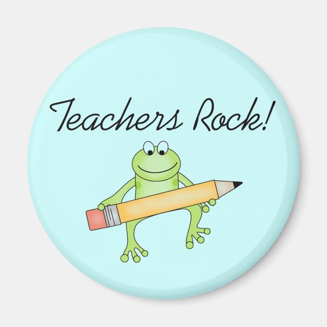 Aimant Teachers de grenouilles T-shirts et gousses (Devant)
