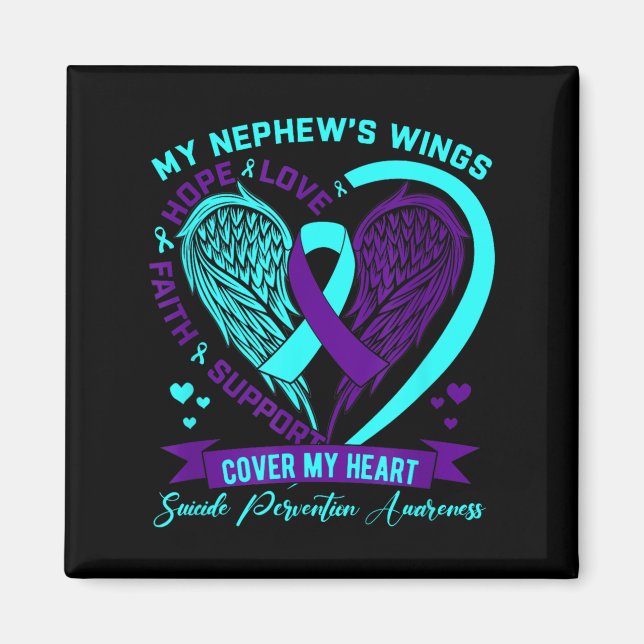 Aimant Teal Purple Suicide Prevention Awareness Nephew He (Devant)