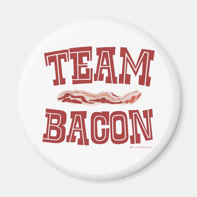 Aimant Team Bacon Fun Breakfast Love Slogan (Devant)
